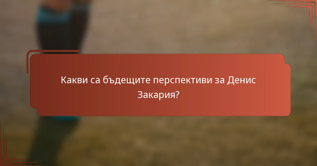 Какви са бъдещите перспективи за Денис Закария?