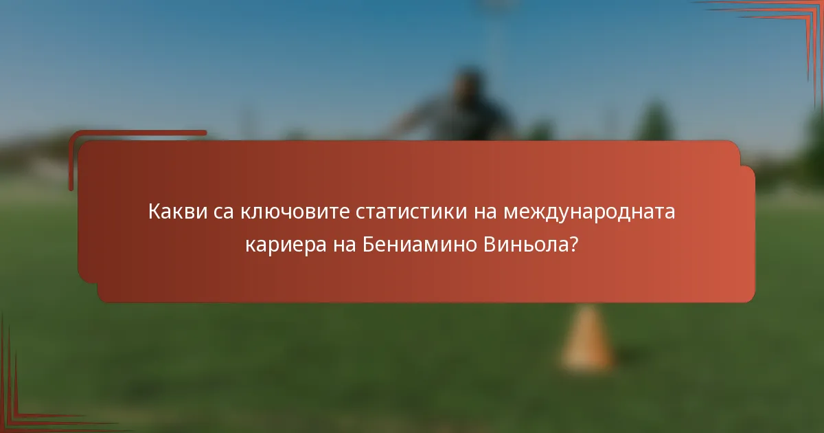 Какви са ключовите статистики на международната кариера на Бениамино Виньола?