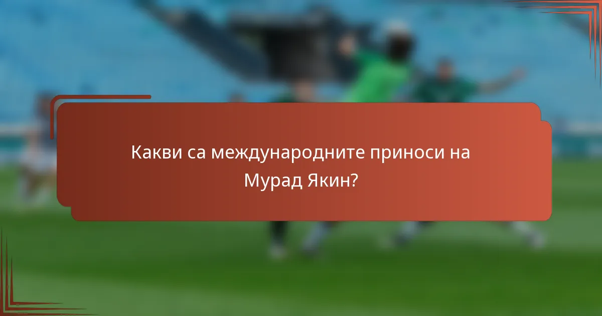 Какви са международните приноси на Мурад Якин?