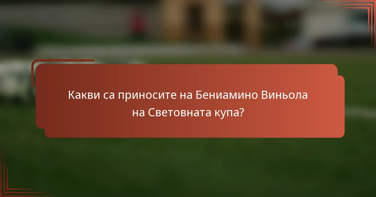 Какви са приносите на Бениамино Виньола на Световната купа?