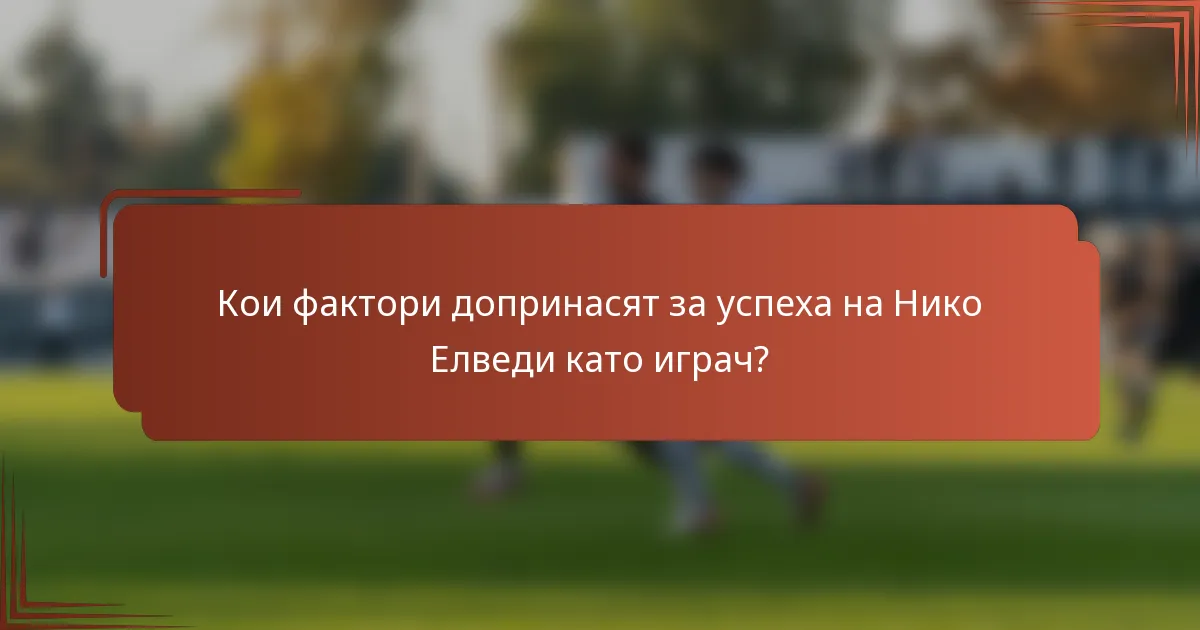 Кои фактори допринасят за успеха на Нико Елведи като играч?