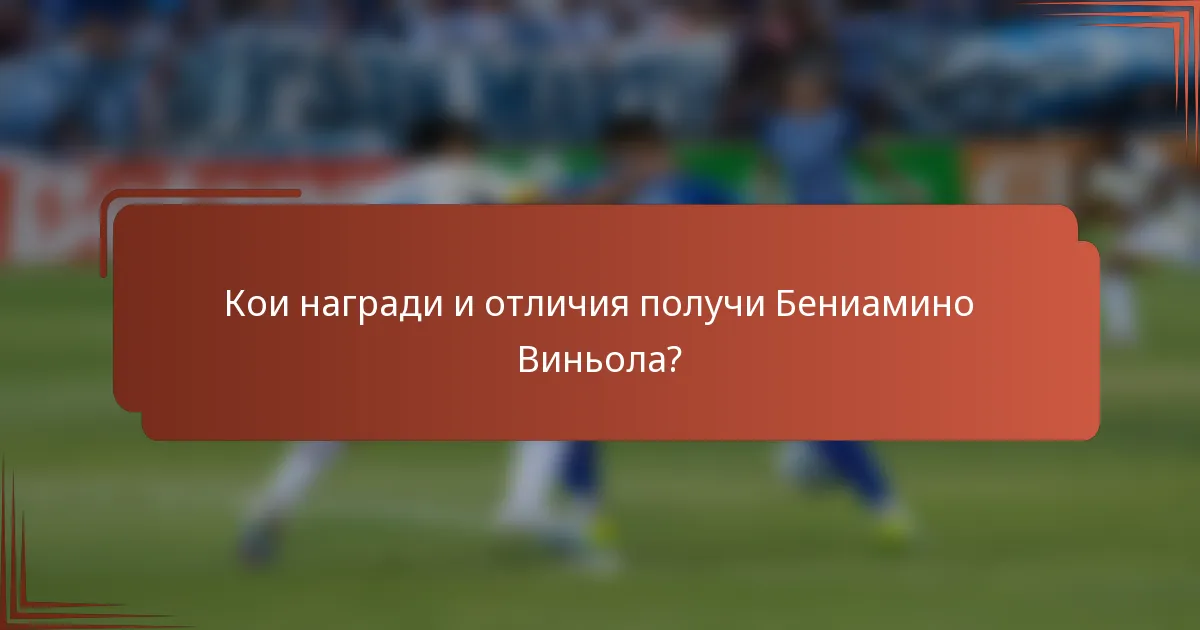 Кои награди и отличия получи Бениамино Виньола?