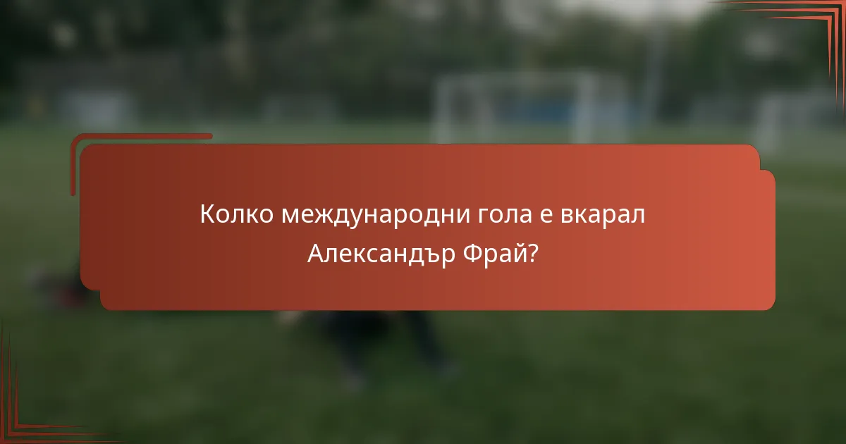 Колко международни гола е вкарал Александър Фрай?