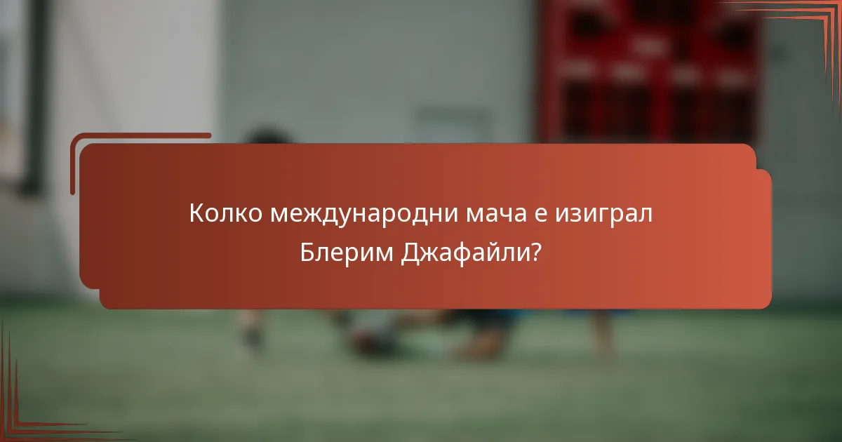 Колко международни мача е изиграл Блерим Джафайли?