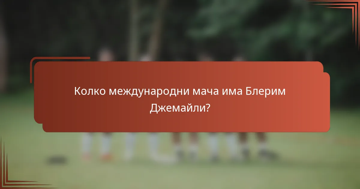Колко международни мача има Блерим Джемайли?