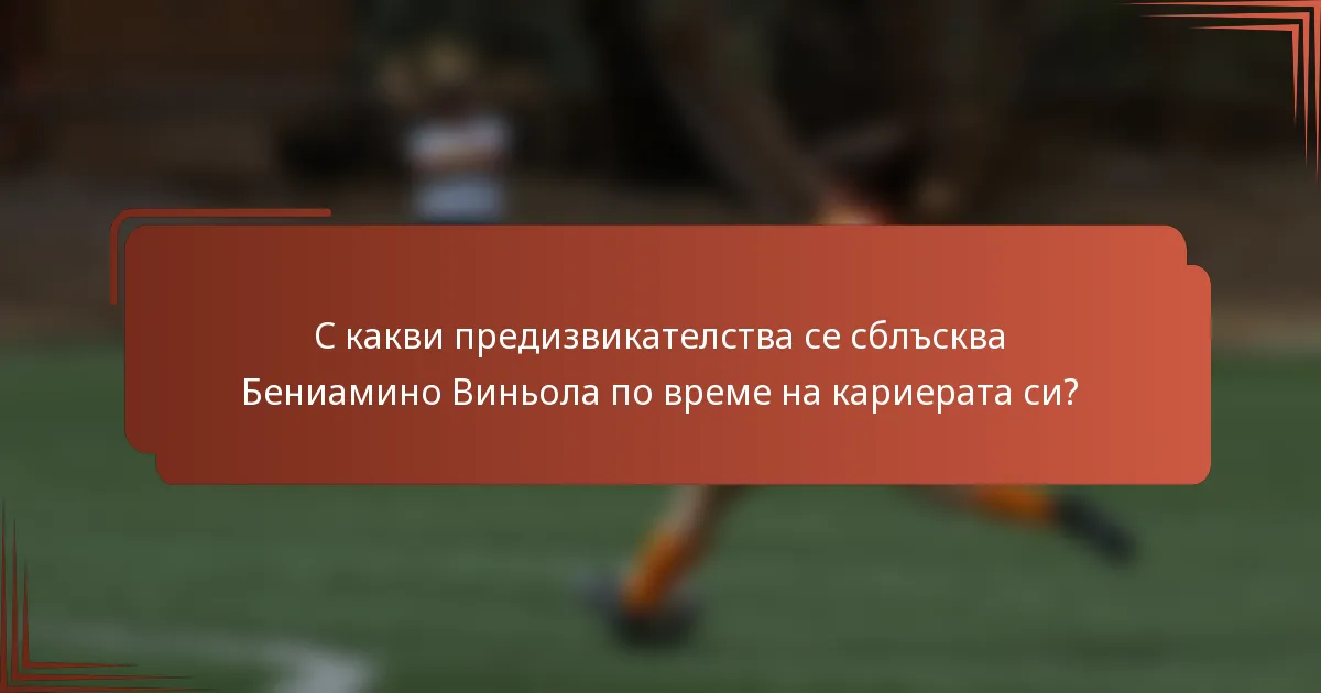 С какви предизвикателства се сблъсква Бениамино Виньола по време на кариерата си?