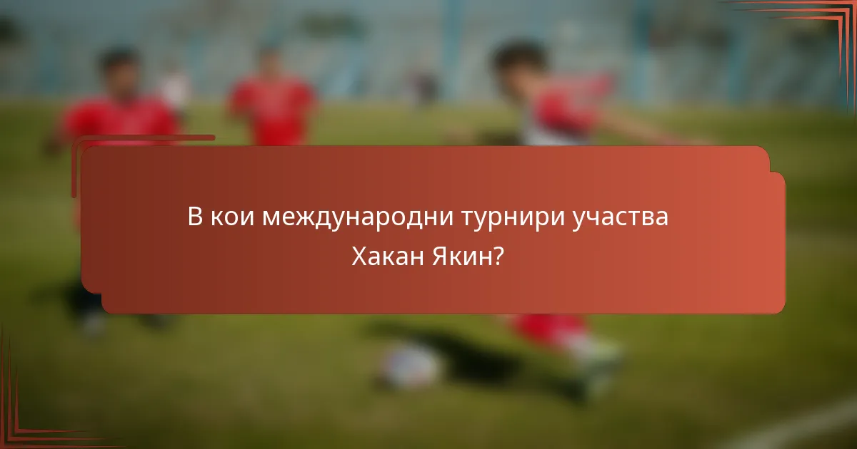 В кои международни турнири участва Хакан Якин?